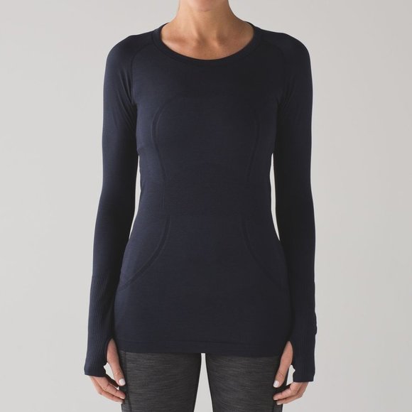 Lululemon Swiftly Tech Long Sleeve Crew Size 4 Midnight Navy